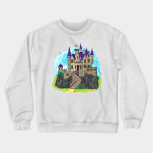 Fantasy gothic medieval fortress. Crewneck Sweatshirt